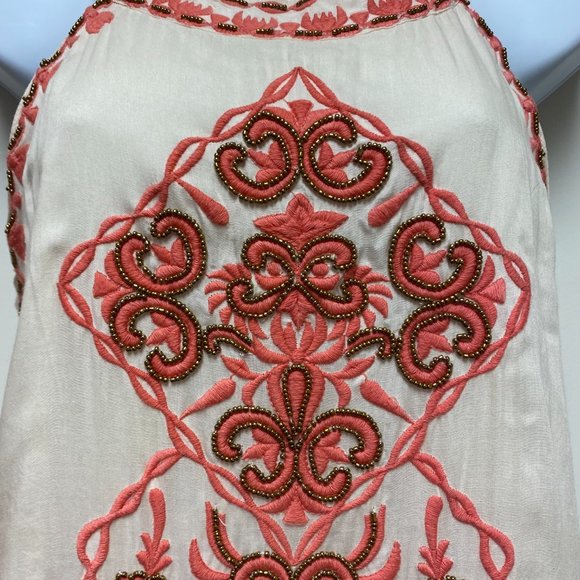 LulaSoul Boho Midi Dress Embroidered Beaded Resort Wear size Small - Picture 6 of 11